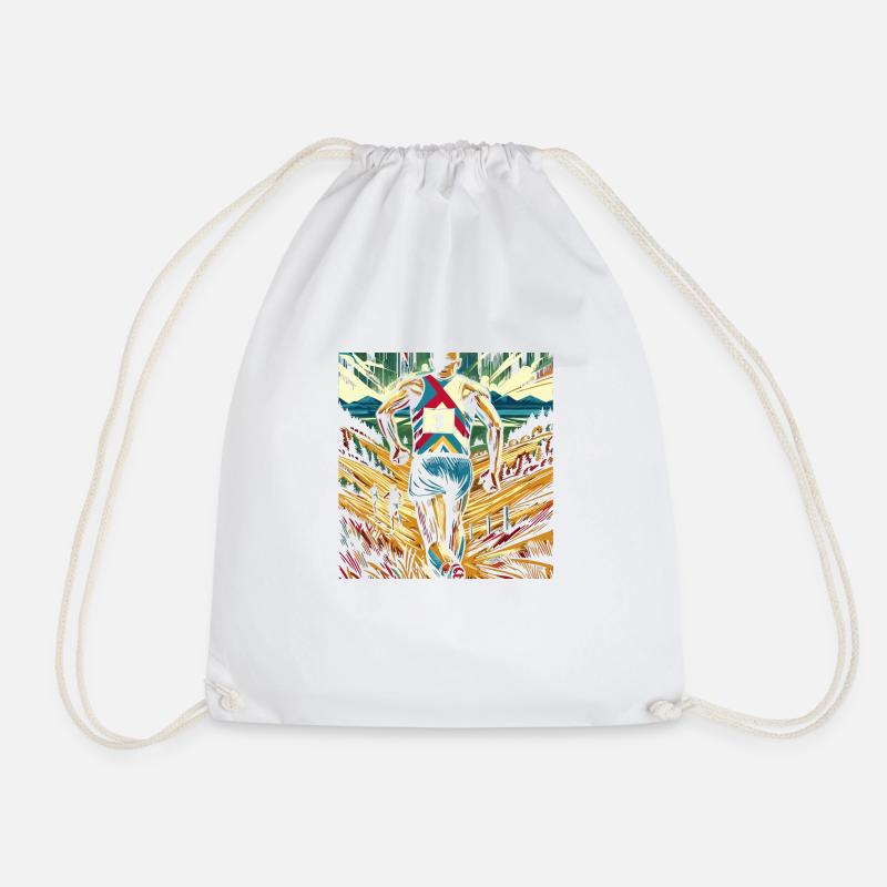 Cross Country Gift: Design Athlete - Drawstring Bag - white