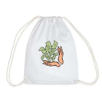 Big money flying to you for wealth and prosperity. - Drawstring Bag - white - Front