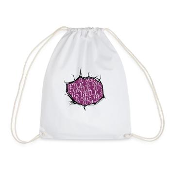 Statement Quote Laughter is the best medicine - Drawstring Bag - white - Front