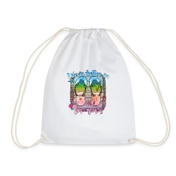 summer lake nature flora art pool sea beach love - Drawstring Bag - white - Front
