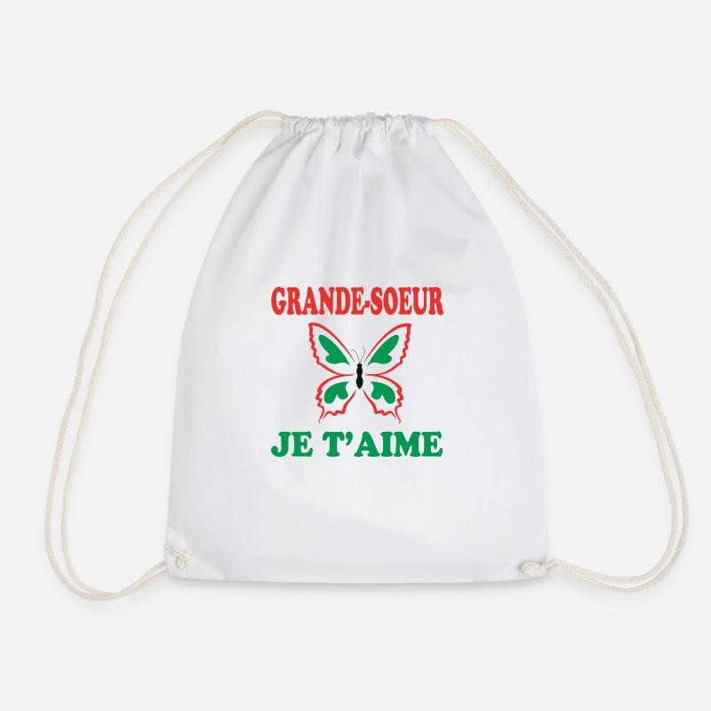 BIG SISTER I LOVE YOU - Drawstring Bag - white