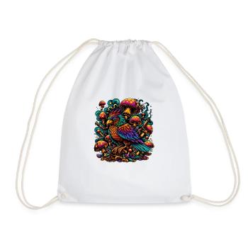 Psychedelic Parrot Paradise - Drawstring Bag - white - Front