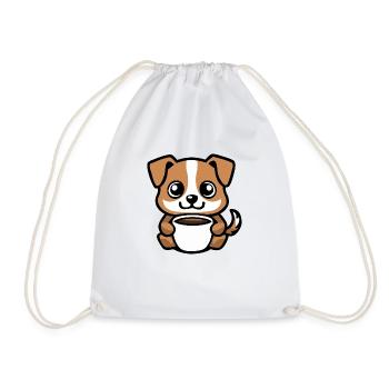 Hund Kaffee süß - Turnbeutel - Weiß - Vorne