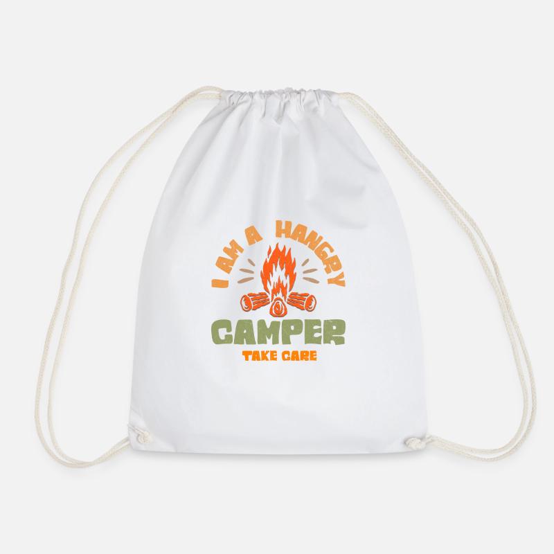 I'm a hungry camper - Drawstring Bag - white