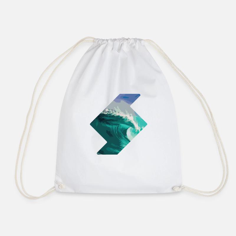 Ocean wave - Drawstring Bag - white