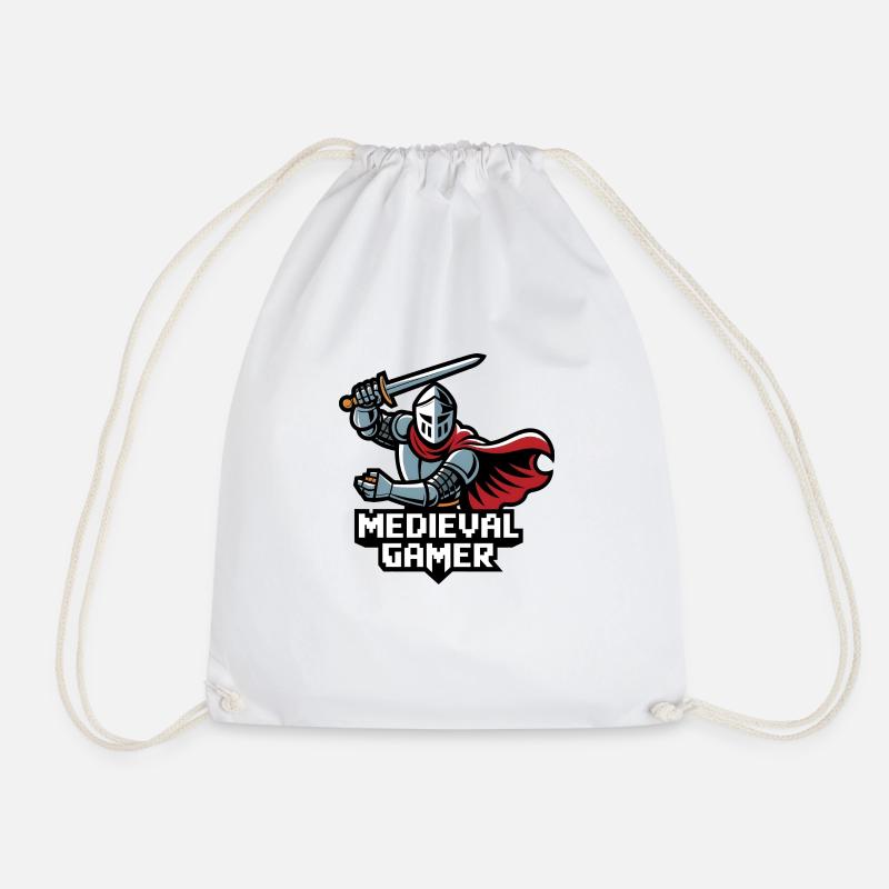 Medieval Gamer - Drawstring Bag - white