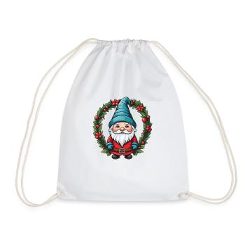 Nain de Noël avec couronne - Sac de sport léger - blanc - Devant