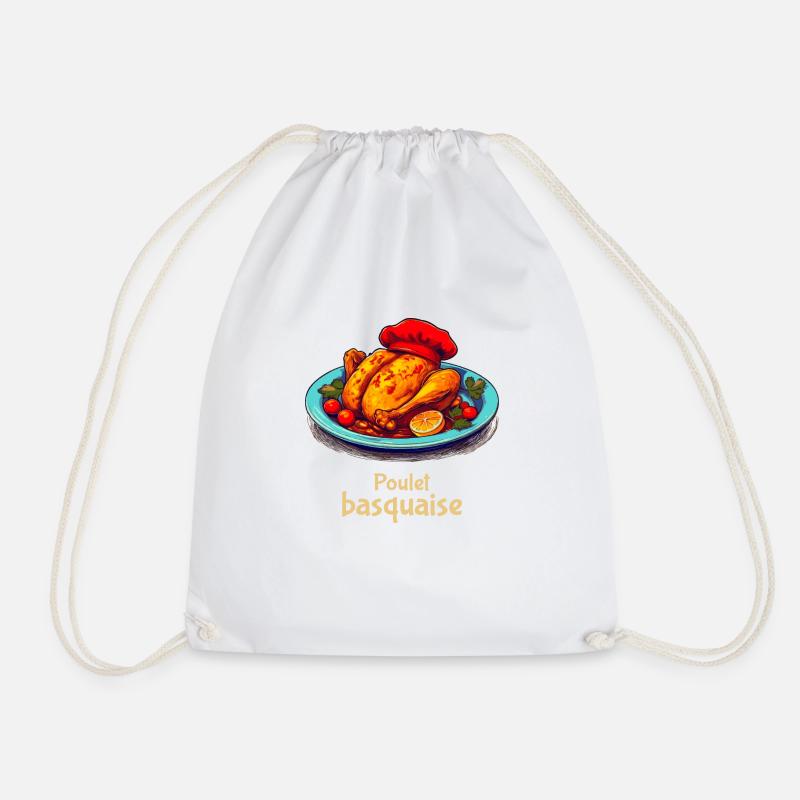 Hühnchen-Basquaise - Klartext - Turnbeutel - Weiß