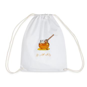 Life is better with bees // Illustration - Drawstring Bag - white - Front