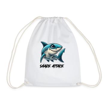 Shark Comic - Drawstring Bag - white - Front