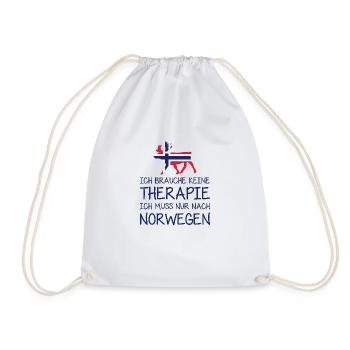 Ich brauche keine Therapie muss nur nach Norwegen - Turnbeutel - Weiß - Vorne