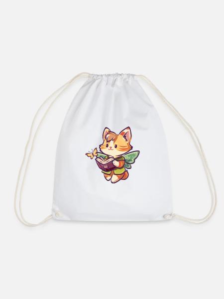 Gelehrten Katze - Turnbeutel - Weiß