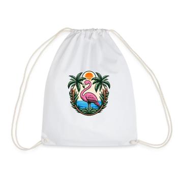 Flamingo - Turnbeutel - Weiß - Vorne