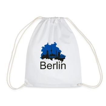 Berlin Skyline Geometric – Blau-Weiß - Turnbeutel - Weiß - Vorne