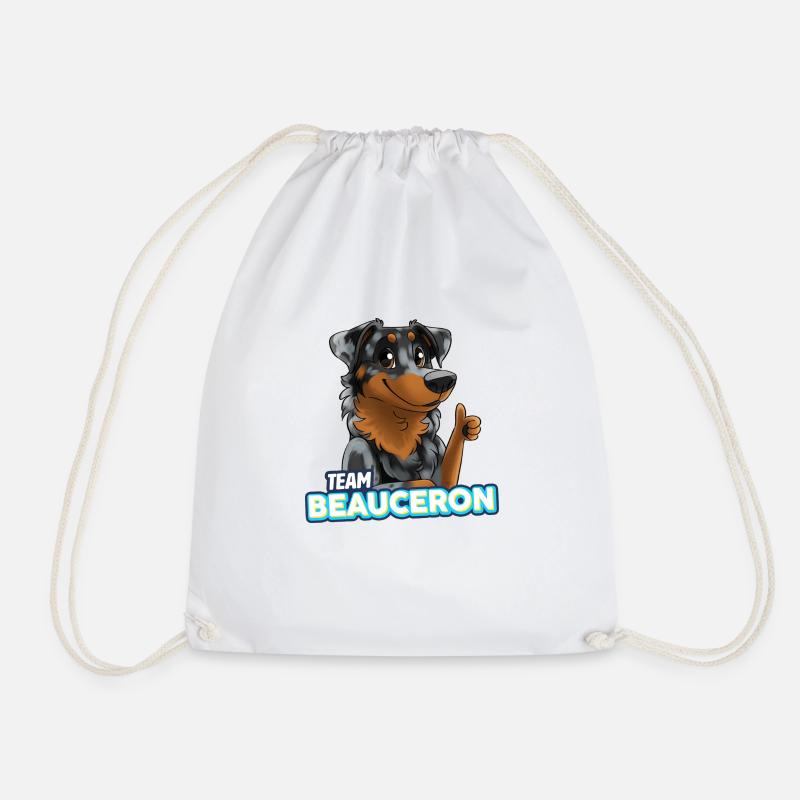 TEAM Beauceron - Harlequin - Drawstring Bag - white