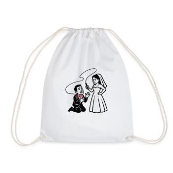 Ehepaar Hochzeit Peitsche - Turnbeutel - Weiß - Vorne