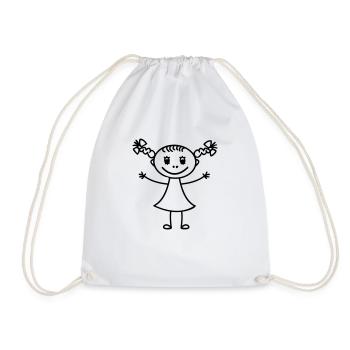 kinder t-shirt für mädchen-einfach selber gestalte - Turnbeutel - Weiß - Vorne