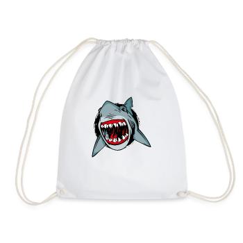 tete shark - Sac de sport léger - blanc - Devant