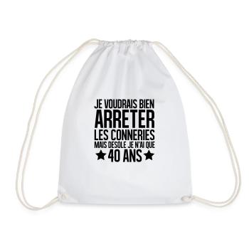 désolé je n'ai que 40 ans - Sac de sport léger - blanc - Devant