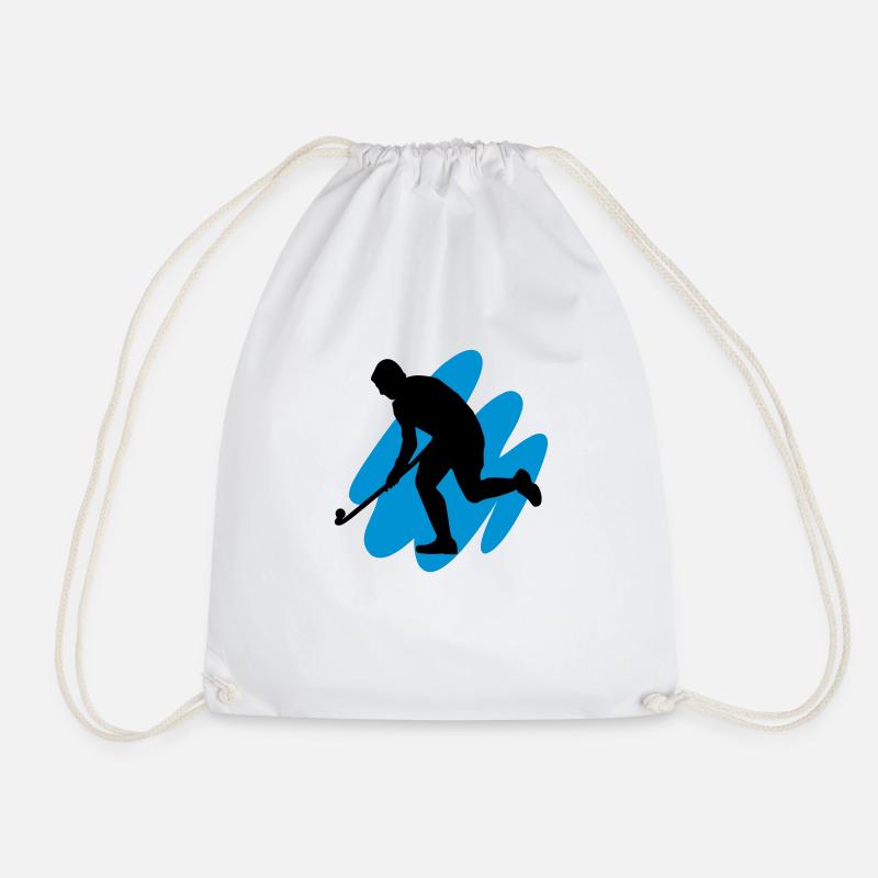 Field Hockey goes 3D - Drawstring Bag - white