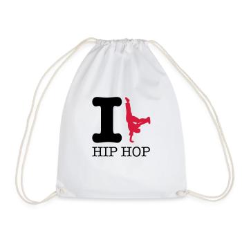 breakdance_hip_hop_f2 - Drawstring Bag - white - Front