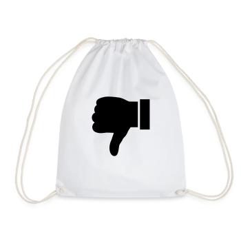 like_daumen_runter_f1 - Drawstring Bag - white - Front