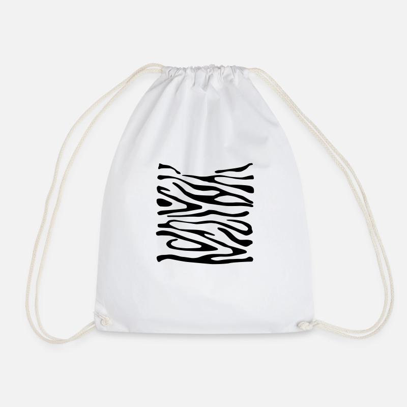 Zebra Print 2 - Drawstring Bag - white