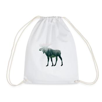 Moose - Drawstring Bag - white - Front
