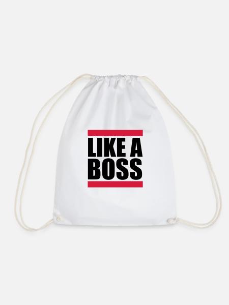 Like a Boss - Drawstring Bag - white