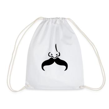 mustache mustache nose nose5 - Drawstring Bag - white - Front