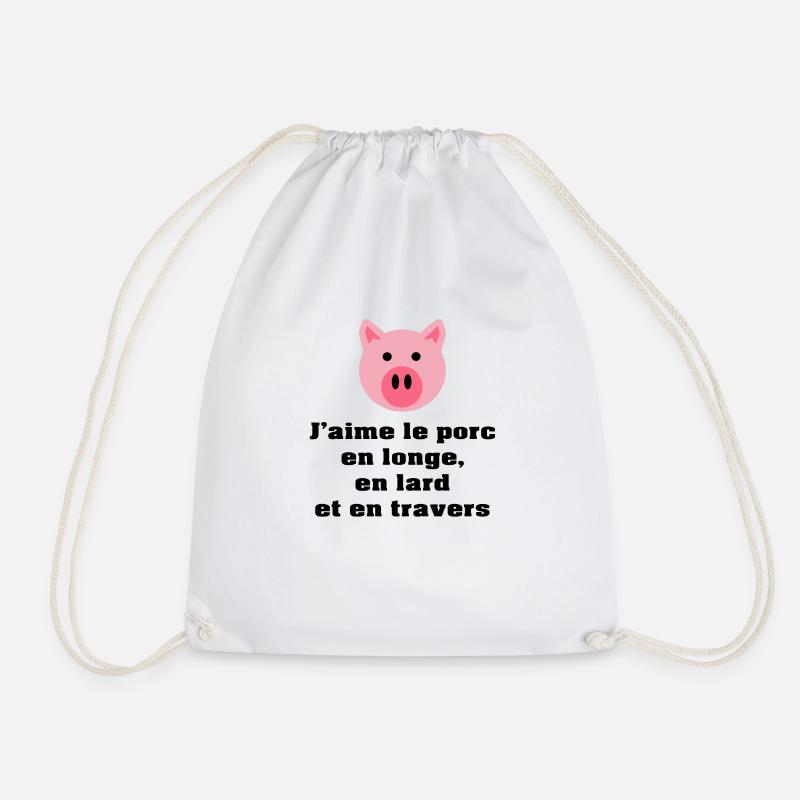 longe-lard-travers (couleur) - Sac de sport léger - blanc