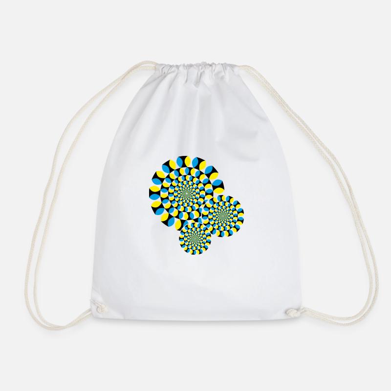 Optical Illusion - Drawstring Bag - white