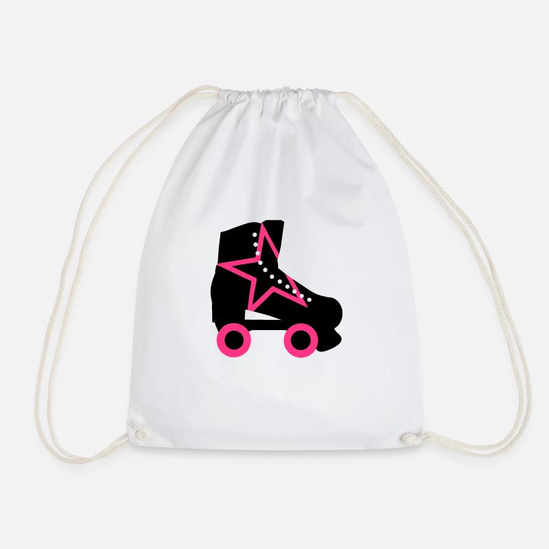 roller skate - Drawstring Bag - white