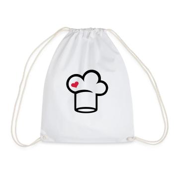 Chef hat - Drawstring Bag - white - Front
