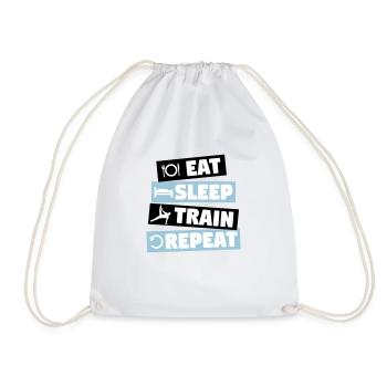 Gymnastics - eat, sleep, train, repeat - Turnbeutel - Weiß - Vorne