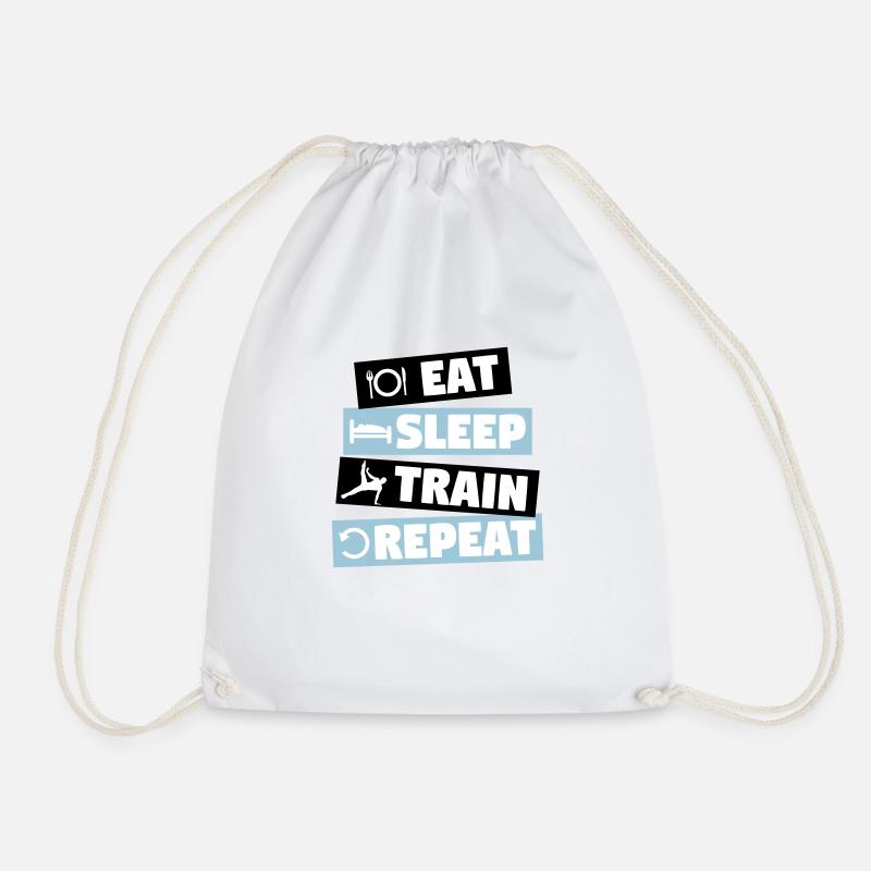 Gymnastics - eat, sleep, train, repeat - Turnbeutel - Weiß