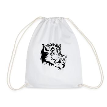 Sanglier drôle de tête - Sac de sport léger - blanc - Devant