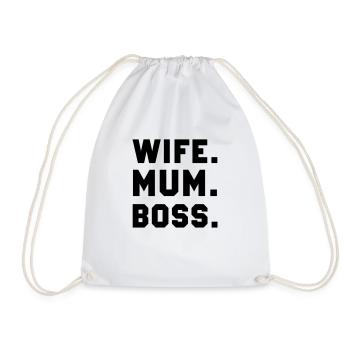 Wife Mum Boss - Turnbeutel - Weiß - Vorne