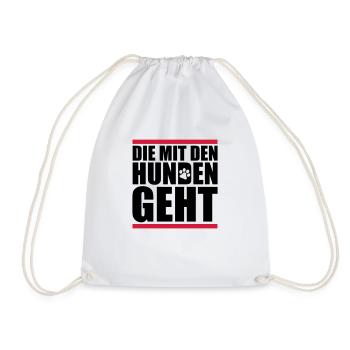 mit den hunden geht - Turnbeutel - Weiß - Vorne
