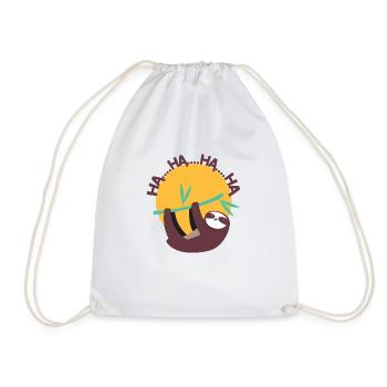 SLOTH LAUGHING - Drawstring Bag - white - Front