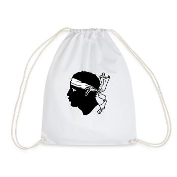 Head of Corsican Moor - Drawstring Bag - white - Front