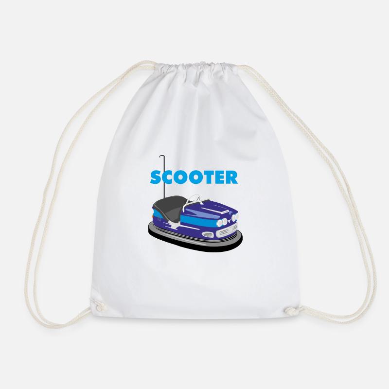 Auto Scooter Blau - Turnbeutel - Weiß