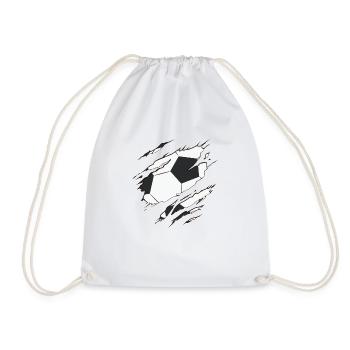 ballon de foot, pour les footeux tshirt déchiré - Sac de sport léger - blanc - Devant