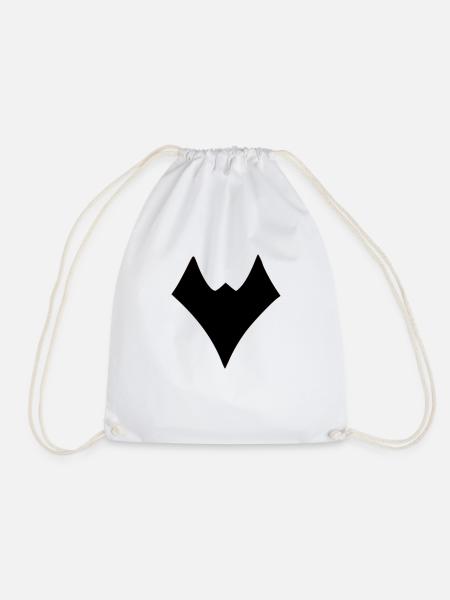 bat - Drawstring Bag - white