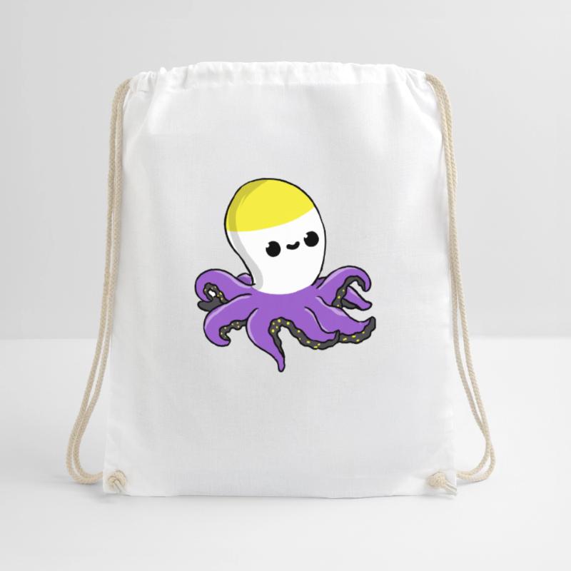 Nonbinary Pride Octopus Nonbinary Pride Drawstring Bag