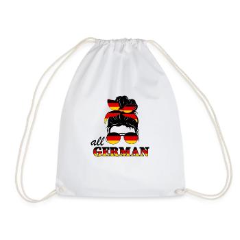 All German Women Deutsch Germany - Drawstring Bag - white - Front