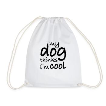Dog thinks in the cool - Drawstring Bag - white - Front