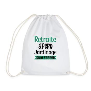 Retraite apéro jardinage cadeau jardin jardinier - Sac de sport léger - blanc - Devant
