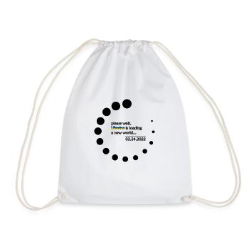 Print Loading english black - Drawstring Bag - white - Front