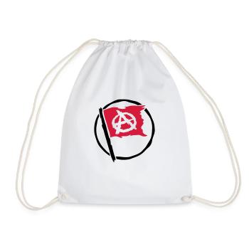 Design anarchy flag symbol - Drawstring Bag - white - Front